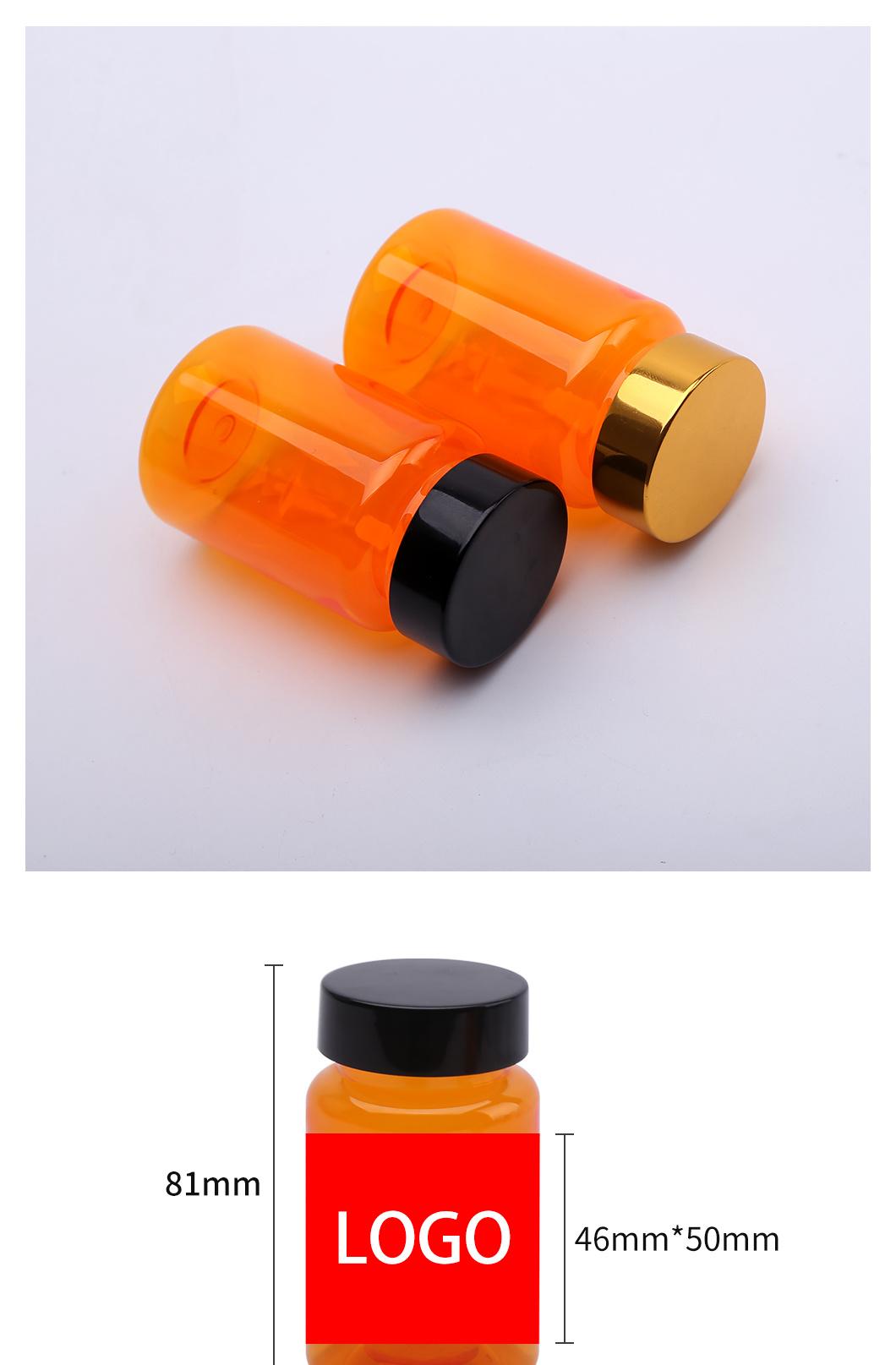 100ml Round Pet Transparent Food Grade Capsule Plastic Packaging Bottle