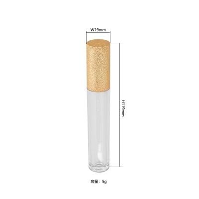 High Quality 5ml Luxury Gold Lip Gloss Tube Lip Gloss Packaging Green Custom Gold Wand