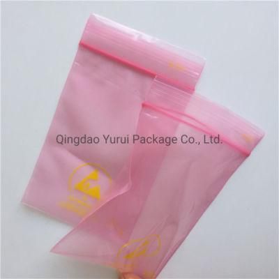 Anti-Static Waterproof Pink LDPE Reclosable Bag