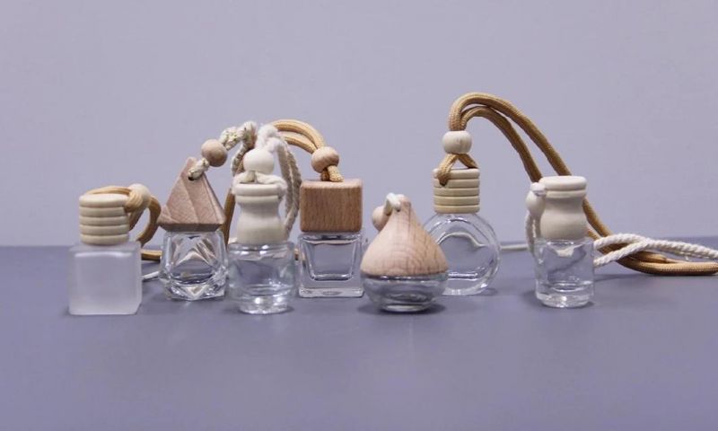 Wooden Cap Car Hanging Diffuser Bottles Essential Oil Air Freshener Perfume Bottle Empty Car Diffuser Bottle