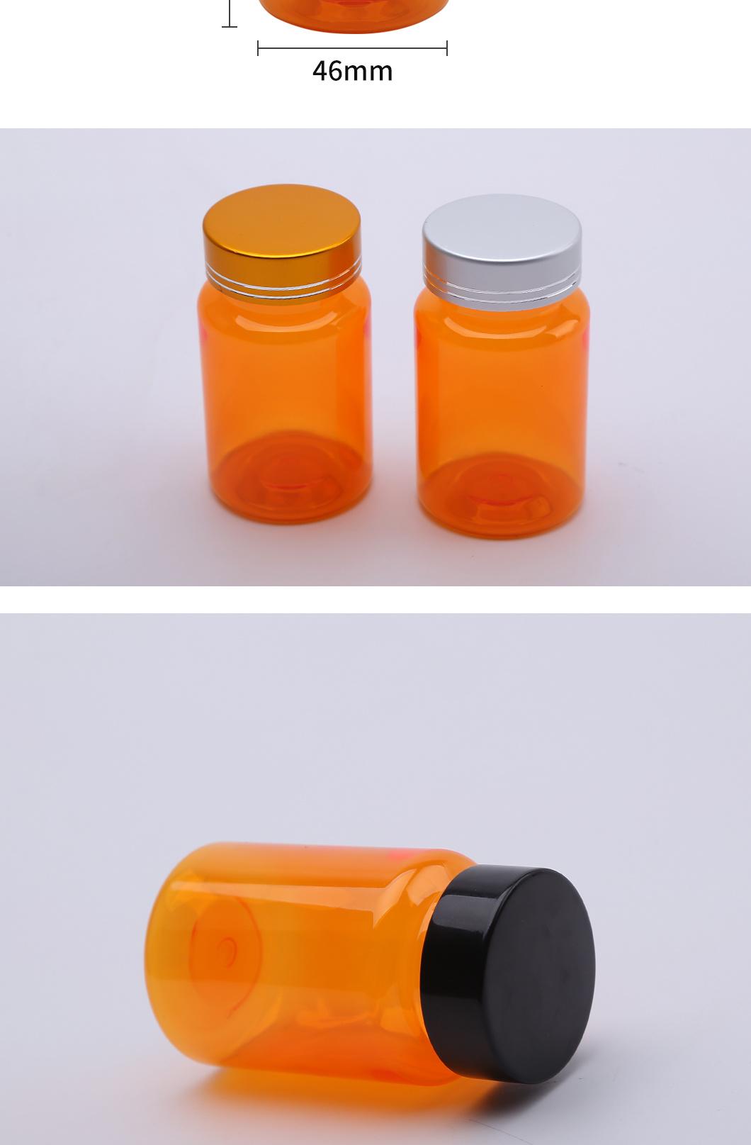 100ml Round Pet Transparent Food Grade Capsule Plastic Packaging Bottle