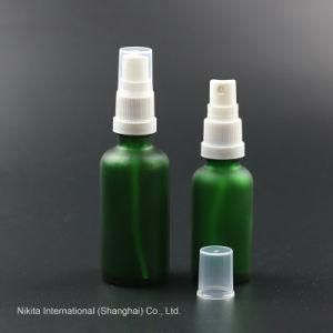 Frosted Green Glass Oil Bottle with White Spay Pump, Dropper Bottle (NBG25C)