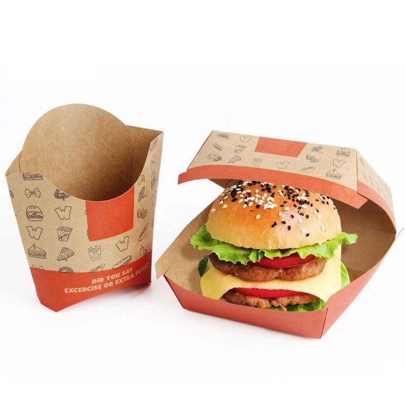 Wholesale Kraft Paper Lamination Food Packaging Box Burgert Container