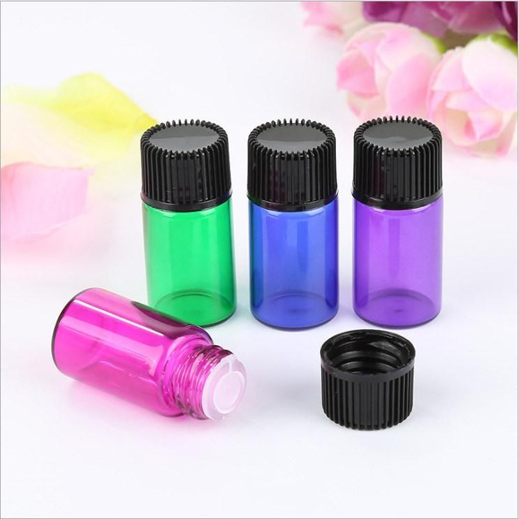 1ml 2ml 3ml Mini Colorful Essential Oil Perfume Glass Bottle Travel Portable Empty Refillable Glass Container Bottle Vials