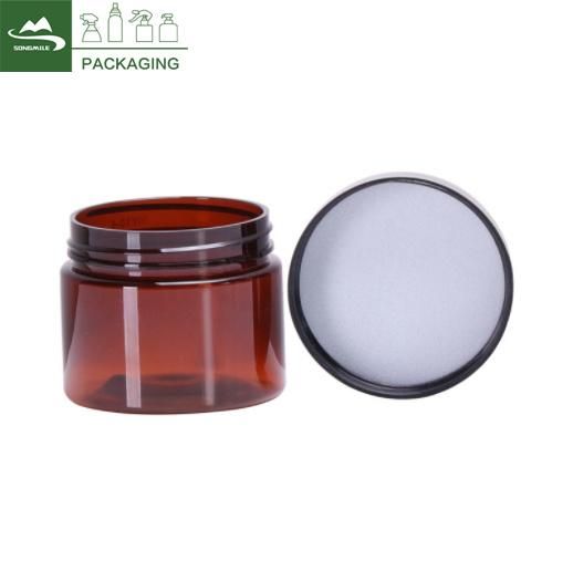 50ml 100ml Amber Plastic Pet Jars for Cosmetic Packaigng