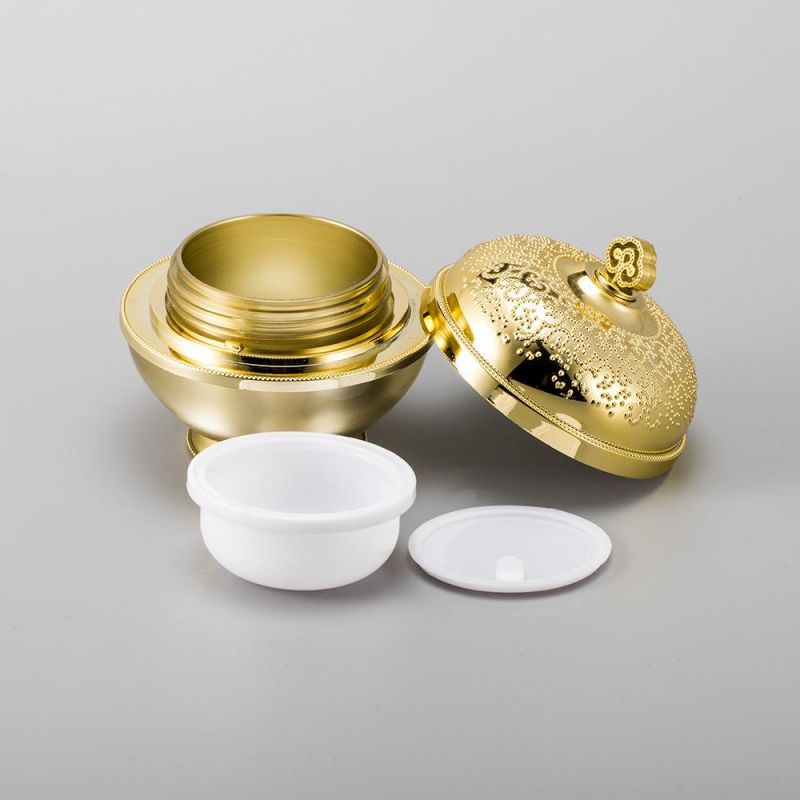 in Stock Empty High-Grade Cosmetic Jars Gold 10g Luxury Gold Plastic Cream Jar for Skin Care