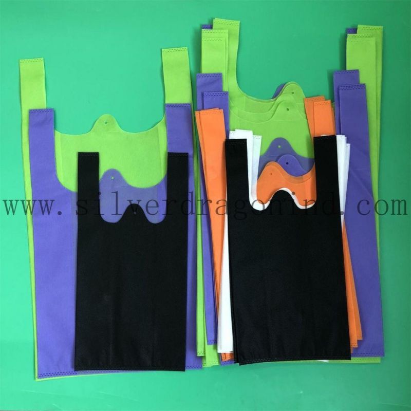 Eco-Friendly M/L/XL Sizes Custom Non-Woven T-Shirt Grocery Bags/Non-Woven Vest Bags