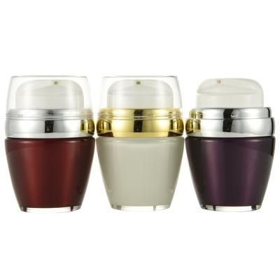 30ml Airless Jar Cosmetic Bottles 30ml Airless Jar for Face Wine Red Cosmetic Acrylic Jar