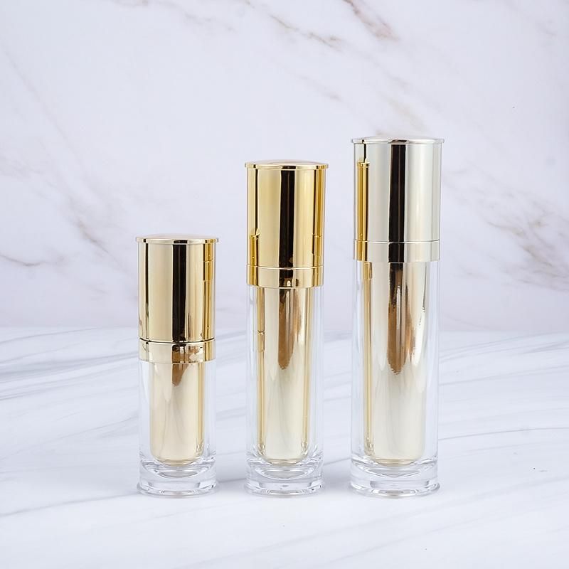 in Stock Gold Silver 30ml 50ml 80ml Korean Style Luxury Cosmetic Packaging Empty Toner Bottle Plastic Lotion Pump Bottles