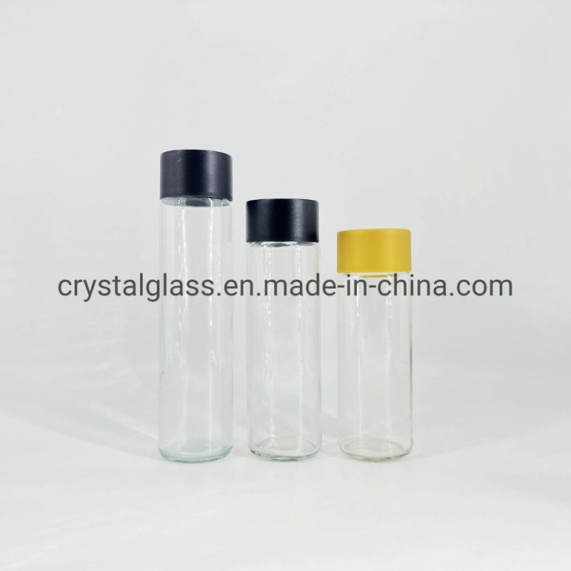 375ml 400ml 500ml 800ml Round Voss Glass Mineral Water Bottle with Plastic Cap