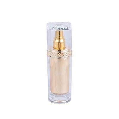 in Stock Fancy Unique 30ml 50ml 80ml 120ml High Quality Golden Empty Plastic Cosmetic Skincare Lotion Bottle