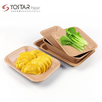 Sugarcane Dinner Plate Disposable Fast Food Biodegradable Lunch Paper Trays