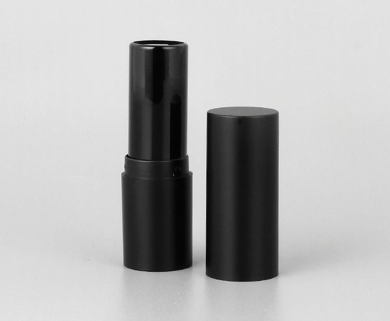 Custom Logo Matte Round Black Lipstick Tubes Luxury Empty Lip Balm Container