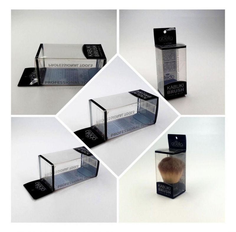 Custom PVC Plastic Display Window Cosmetic Brush Packaging Boxes