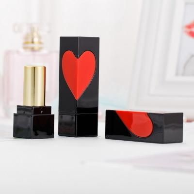 Spot Wholesale High-Grade Lipstick Tube Love Black Square Lipstick Tube