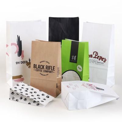 Food Packaging Fashion Brown White Kraft Paper Bags