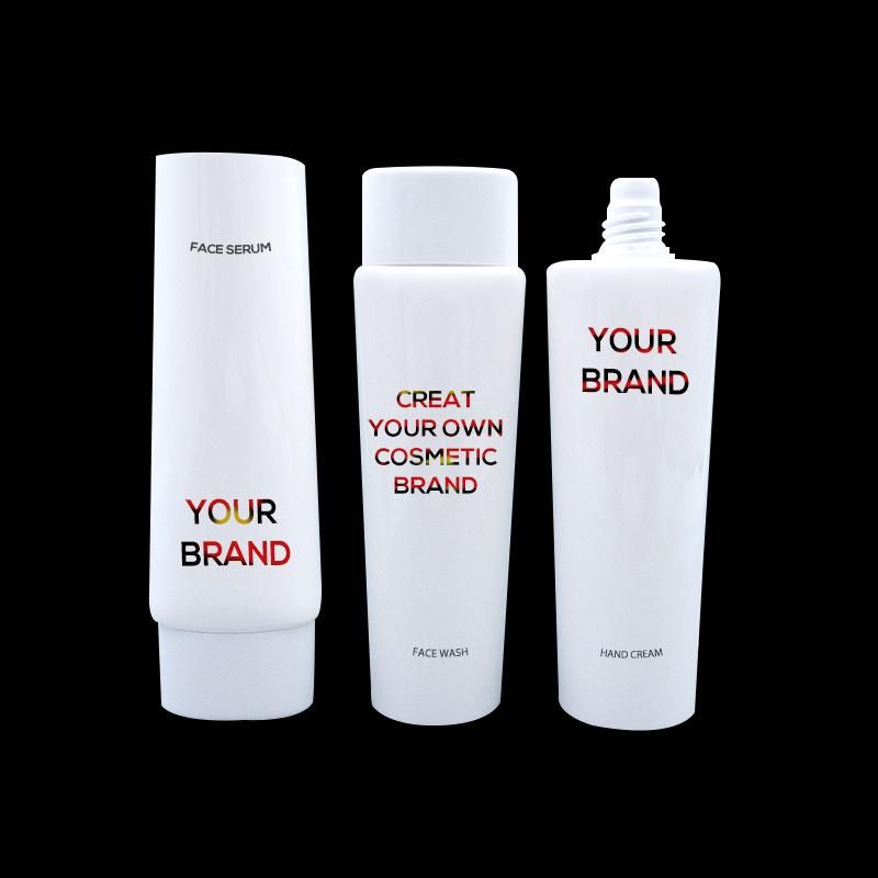 Eco-Friendly White Cosmetic Squeeze Tube Wrap Oval Hand Cream Tube Flip Top Lid Face Wash Tube