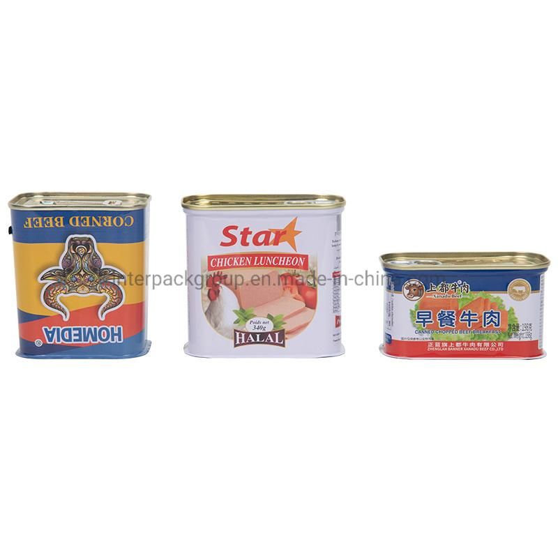 Key Open Can Food T-Style Metal Tin Can for Luncheon Meat or Corned Beef