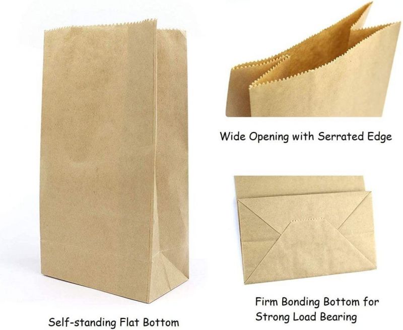 Heavy Gauge 70GSM Sandwich Bag Take Away Bag Kraft Paper Food Storage Bags