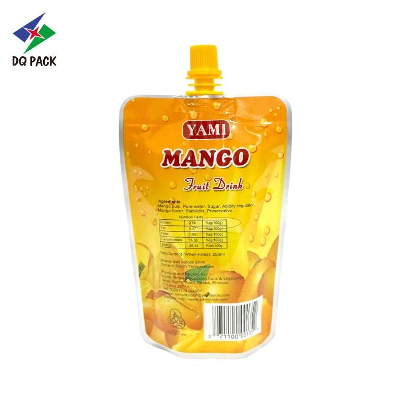 Gravure Printing Mango Juice Packaging Stand up Pouch with Spout Spout Pouch