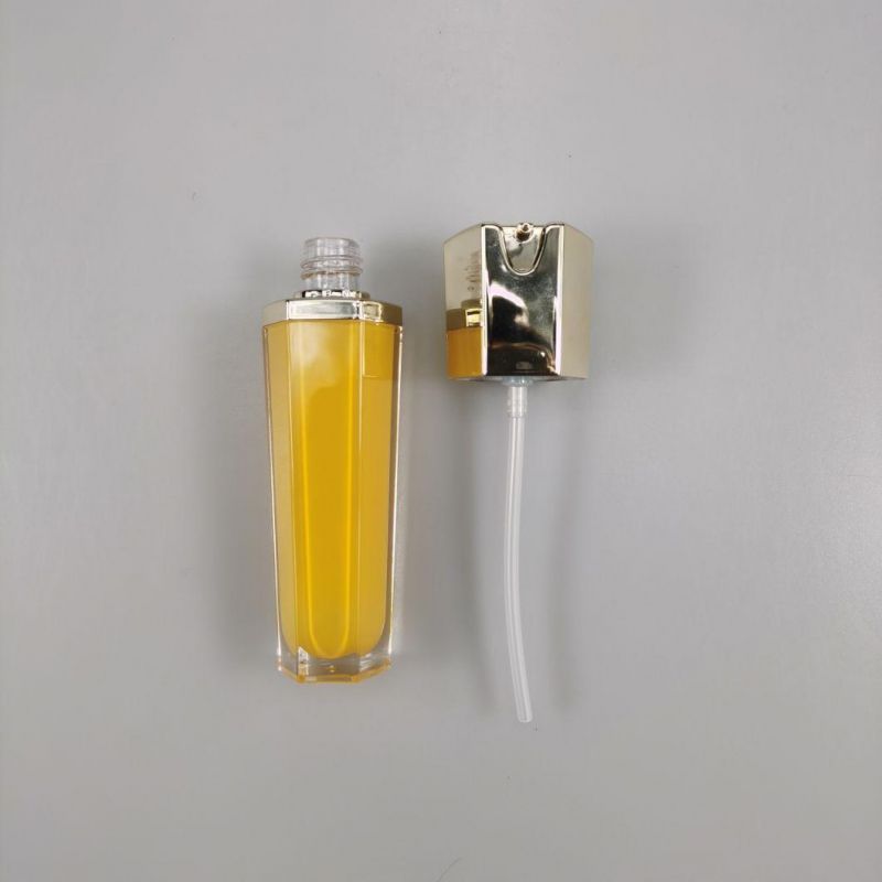 Luxury 30ml 50ml 120ml Hexagon Acrylic Foundation Bottle Emulsion Bottle Essence Bottle for Cream Serum