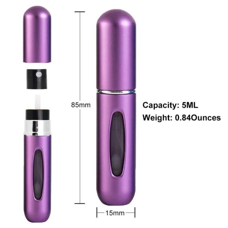 5ml 8ml Eco-Friendly Travel Portable Empty Aluminum Glass Atomizer Refillable Cosmetic Mini Spray Perfume Bottle