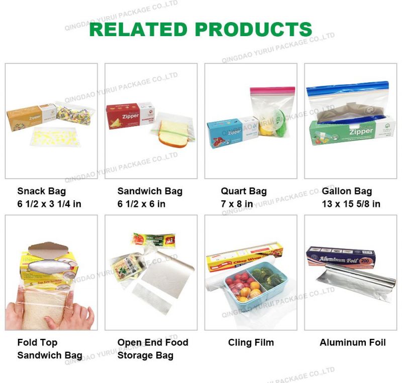 Food Grade Plastic Custom Printed Zip Click Transparent Zipper Bag with Retail Box
