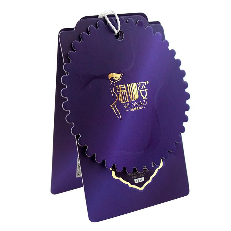 Cutomized Matte Lamination Gold Foil Clothing Paper Hang Tag