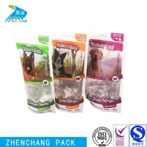 Multi Color Printed Pet Food Aluminum Foil Stand up Pouch with Transparent Window with Zipper