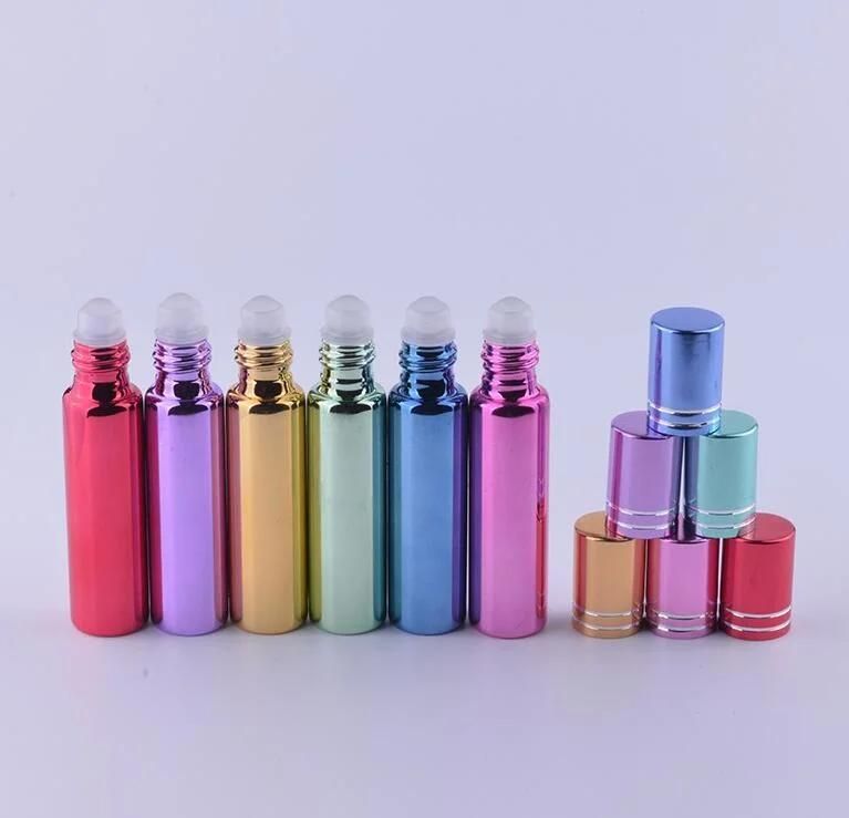 10ml Hot Sale 6 Colors UV Glass Roller Ball Parfum Bottles, High-Quality Mini Roll-on Bottle for Essential Oils