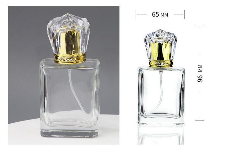 50ml Empty Spray Glass Bottle for Perfume Vintage Royal Crown Cut Glass Crystal Perfume Atomizer Bottle