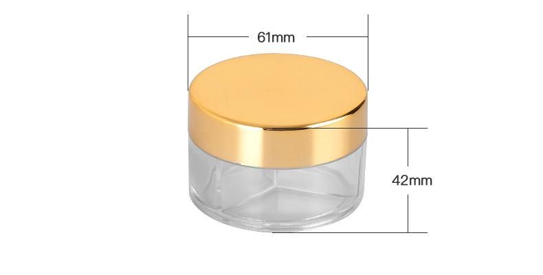 3 Well 3 Hole Empty Plastic Transparent Loose Powder Box for Loose Powder Acrylic Powder