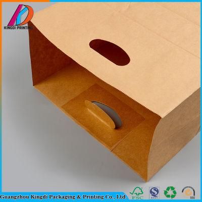 Hot Selling Restaurant Recyclable Take Away Fast Food Kraft Paper Bag