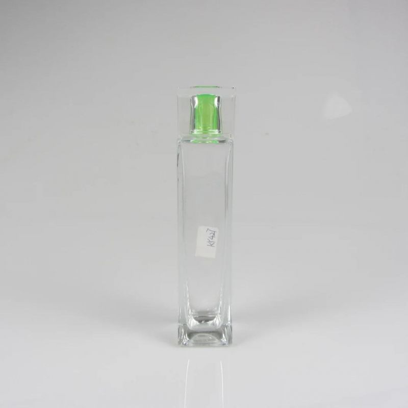 Clear Glass Perfume Spray Bottle 50ml with Green Cap