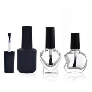 Black White Empty Gel Nail Polish Glass Bottle with Brush for Manicure Oil