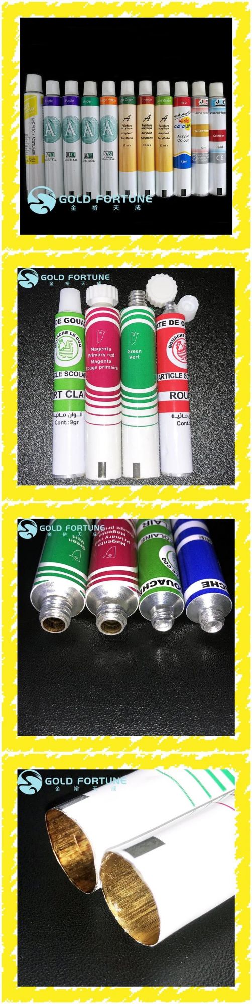 Artist Pigment Oil Painting Color Empty Aluminum Collapsible Packaging Tube