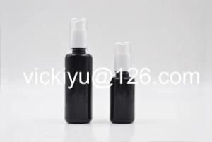 30ml Cosmetic Black Glass Bottles, 50ml Violet Black Glass Bottles for Lotion with White Pumps