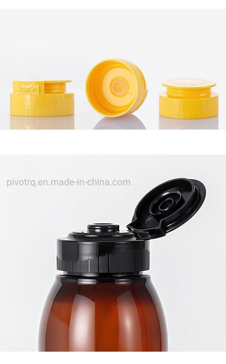 38/400 Food Grade Yellow Plastic Silicone Valve Flip Top Cap Syrup Cap for Pet Honey Bottles