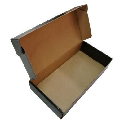 Corrugated Rectangular Black Paper Box with Letters Printing