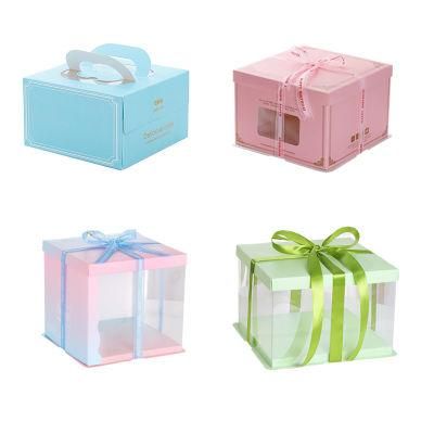 Wholesale Transparent Clear Tall Cake Box Custom Wholesale Luxury Birthday Cakes Packaging Box with Window