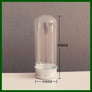 30mm*80mm Round Bottom Borosilicate Glass Candy Jar with Aluminum Cap