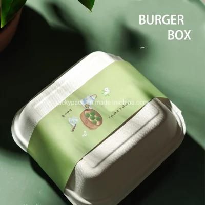 Biodegradable Paper Clamshell Disposable Takeaway Food Container Lunch Burger Box