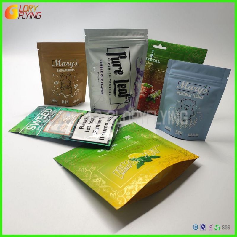 Custom Tobacco Pouch/Plastic Mylar Bag/Food Grade Zipper Packaging