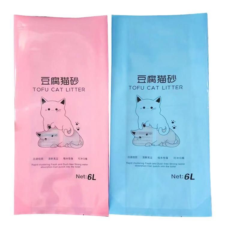 Polyethylene Plastic Bioderadable Cat Litter/Pet Food Closed Bottom Packaging Bag with Clear Window