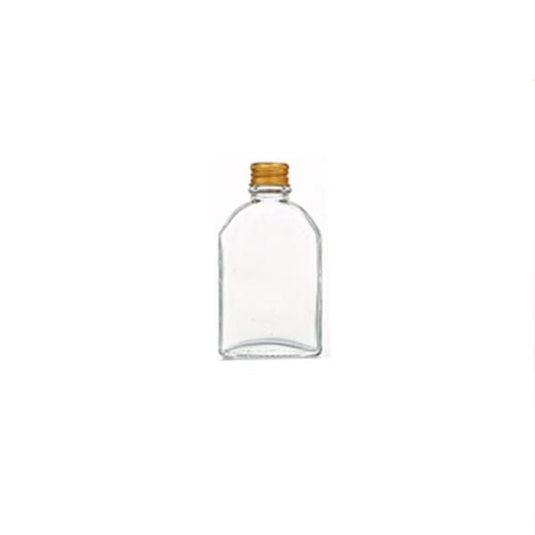 Small 100ml Flat Square Water Beverage Juice Milk Glass Bottle for Packaging