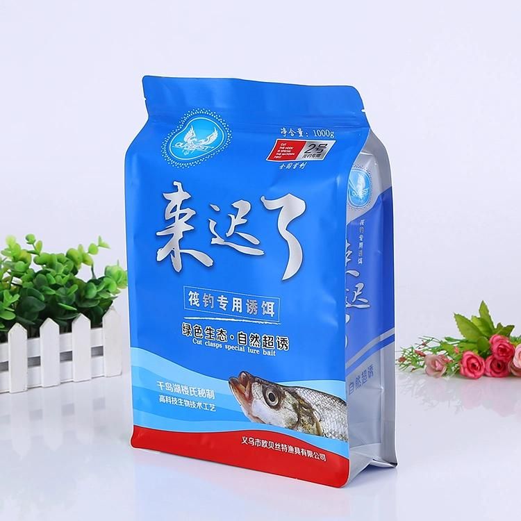 500g Eight Sides Seal Packaging Bag / Quad Seal Foil Flat Bottom Coffee Pouch with Clear Window