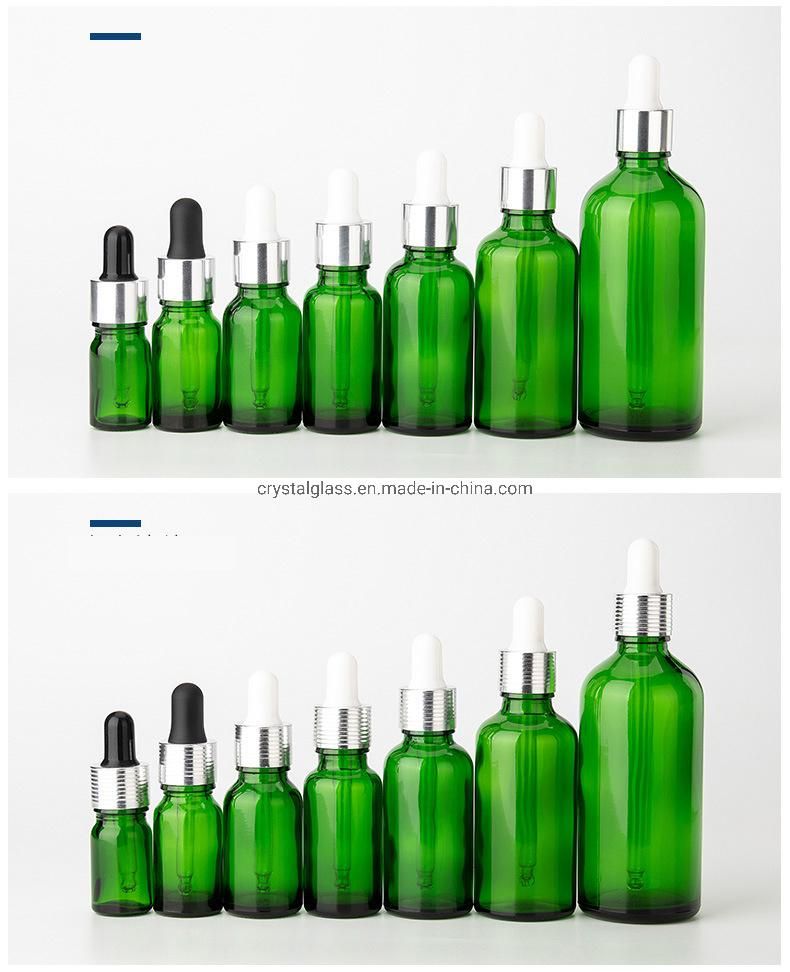 Green Color Essential Oil Bottle for Cosmetic Packaging