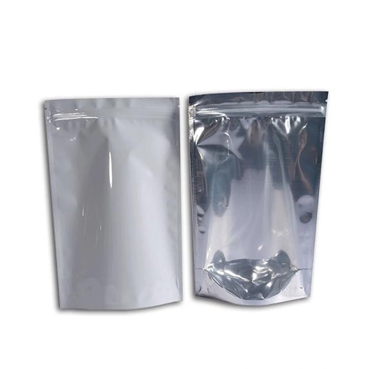 Clear/White 4mil Reclosable Mylar Foil Ziplock Bags Stand up Food Pouches Bags Bulk Food Storage Candy Zipper Bags