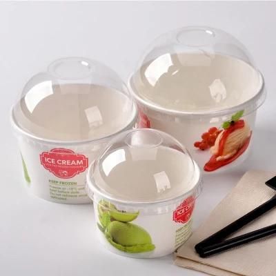 Custom Ice Cream Packaging Bowl Paper Ice Cream Container Icecream Cup with Lid