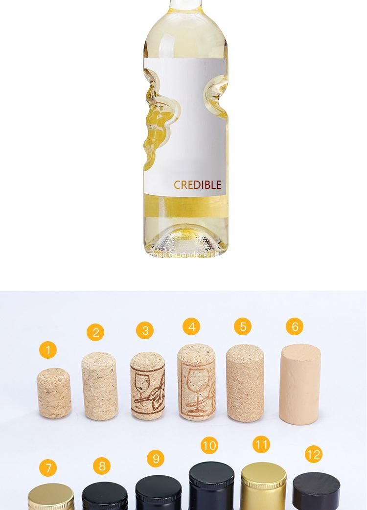 Credible New Design Factory Wholesale Custoized Design 750ml Clear Empty Champange Gin Whiskey Beverage Liquro Bramdy Vodka Wine Glass Bottle